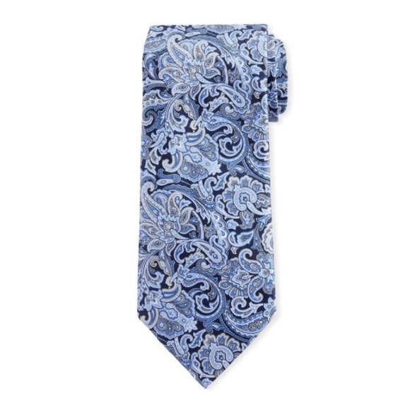 Stefano Ricci Blue New Silk Paisley Tie Made in Italy